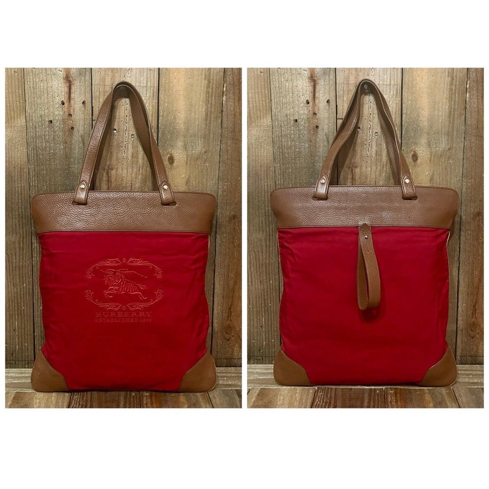 Burberry Stowell Roll Up Canvas &‎ Leather Tote with Free COA, Dust Bag